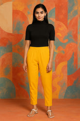 Women’s Mustard Yellow Straight Fit Pants