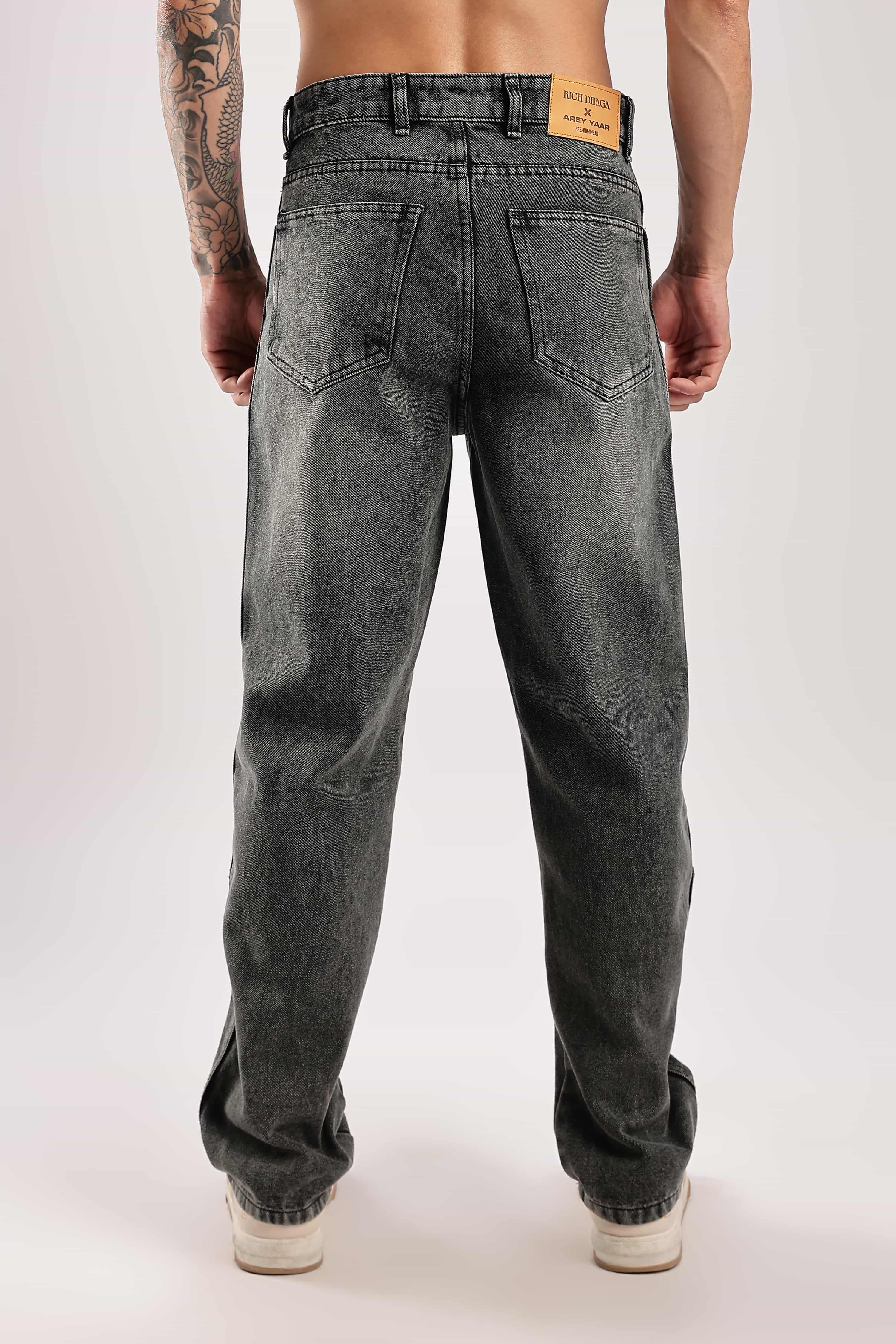 Vintage Grey Relaxed Fit Denim Jeans