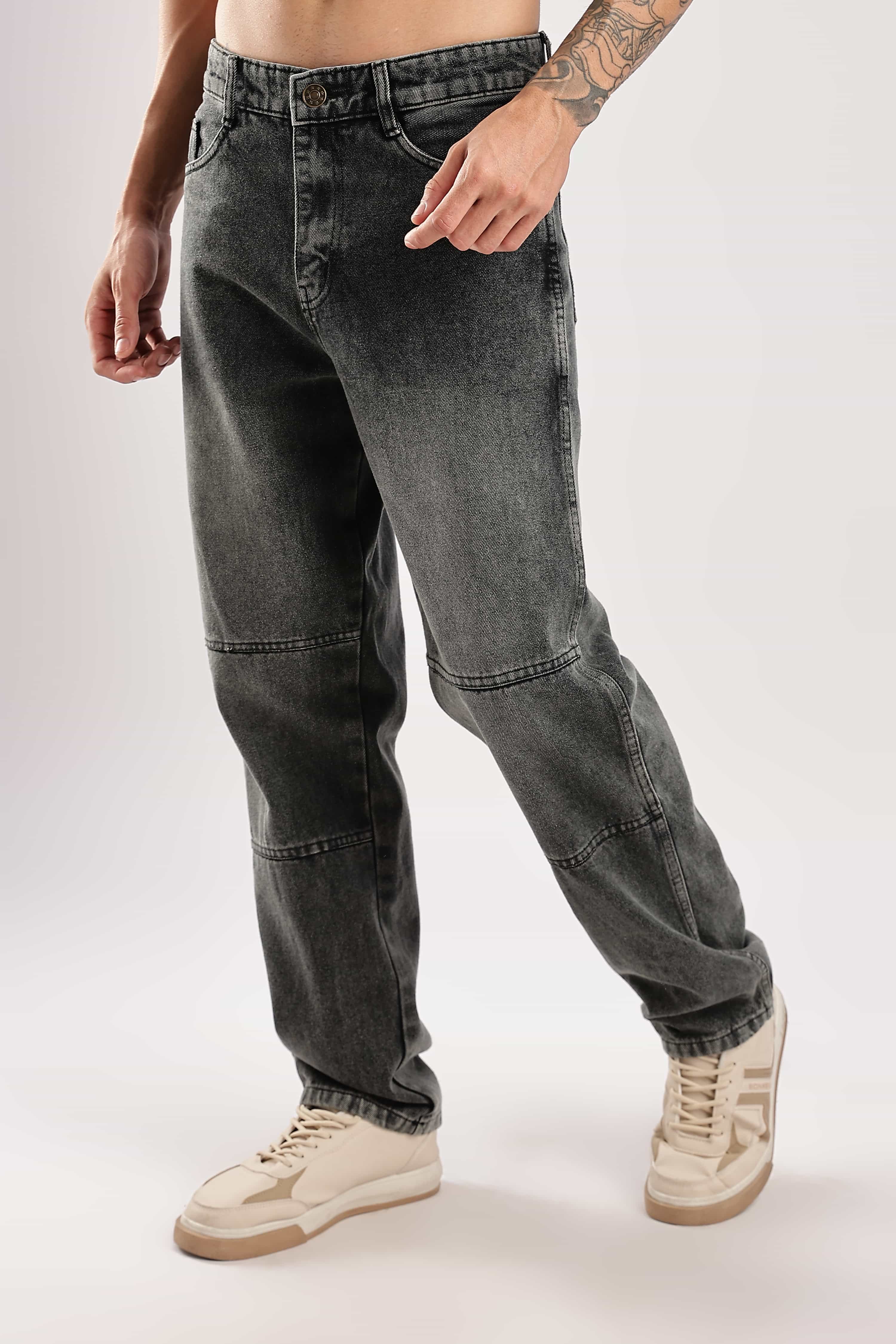 Vintage Grey Relaxed Fit Denim Jeans