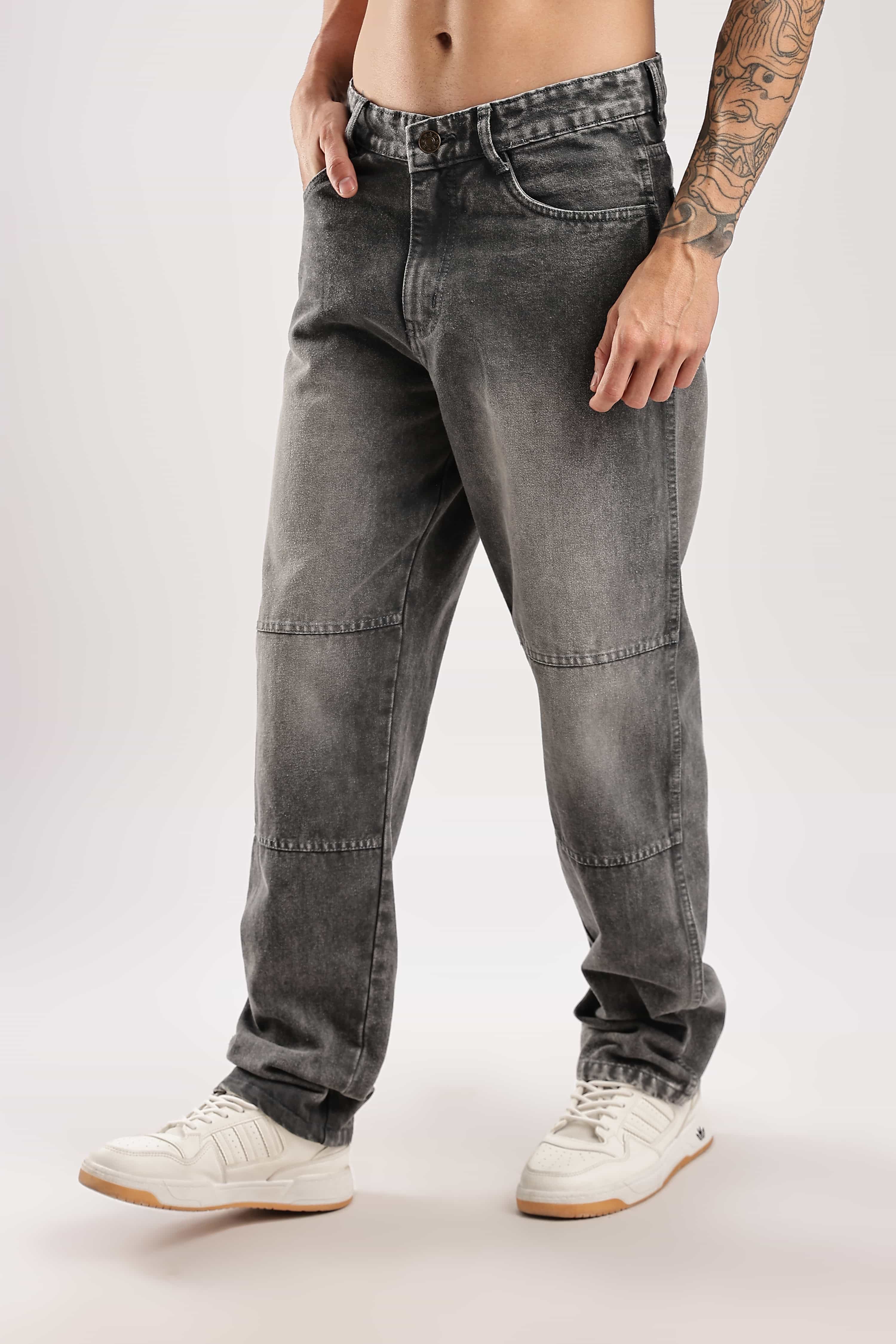 Washed Black Relaxed Fit Denim Jeans