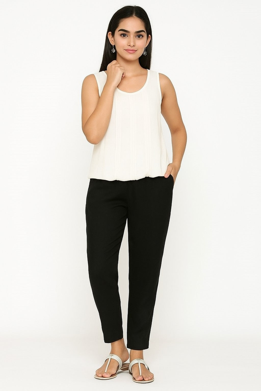 Women’s Black Straight Fit High-Rise Pants
