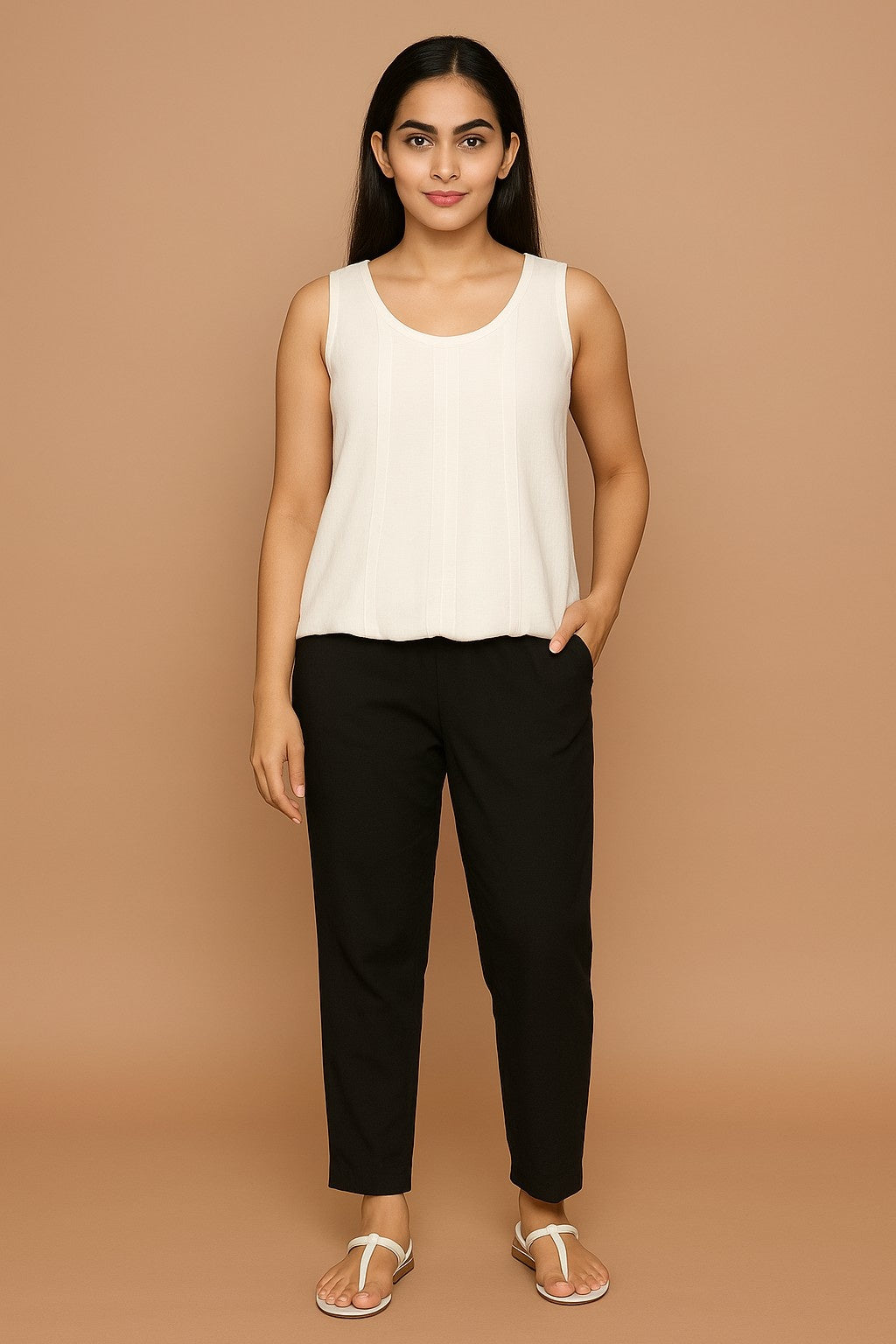Women’s Black Straight Fit High-Rise Pants