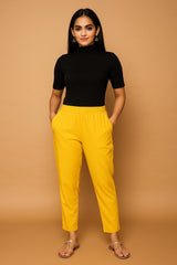 Women’s Mustard Yellow Straight Fit Pants
